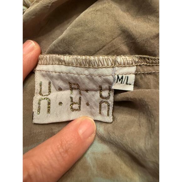 URU URU Tie Dyed Oversized Tunic Top Brown Blue Long Sleeve Relaxed Fit M/L EUC - Picture 8 of 9